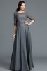 Ärmelloses Schaufel-Ausschnitt Chiffon A Linie Bodenlanges Brautmutterkleid - 1
