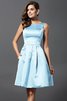 Prinzessin Satin A-Linie Knielanges Brautjungfernkleid mit Natürlicher Taille - 18