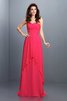 Robe demoiselle d'honneur plissage longue a-ligne de princesse de traîne courte - 1