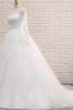 Elegante Vestido de Novia en Encaje de Botón de Abalorio de Cola Corte - 4