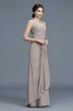 A-Line Prinzessin Normale Taille Dreiviertel Länge Ärmeln Bodenlanges Brautmutterkleid - 6