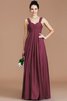 Robe demoiselle d'honneur naturel en chiffon de col en cœur jusqu'au sol d'empire - 11