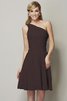 Abito da Damigella Mini in Chiffon con Increspato Naturale Monospalla - 9