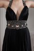 Robe de soirée longue avec perle trou de serrure a-ligne - 5
