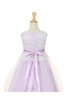 Robe de cortège enfant plissé en tulle manche nulle encolure ronde longueur au ras du sol - 3