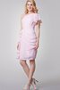 Abito da Damigella al ginocchio monospalla Semplice in Chiffon con Increspature con Festone - 2