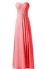 Abito da Damigella Cerniera Cuore A-Line A Terra in Chiffon con Piega - 21