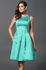 Prinzessin Satin A-Linie Knielanges Brautjungfernkleid mit Natürlicher Taille - 15