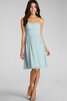 Robe demoiselle d'honneur bref en chiffon ruché col en forme de cœur - 21