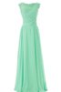Robe demoiselle d'honneur distinguee decoration en fleur de col bateau ligne a - 1
