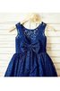 A-Line Prinzessin Ärmellos Blumenmädchenkleid mit Schaufel Ausschnitt mit Blume - 5