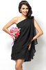 Normale Taille Chiffon A-Linie Ärmelloses Prinzessin Brautjungfernkleid - 2