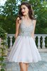 Breiter Träger Ärmelloses Chiffon Kurzes Abiballkleid mit Spaghettiträger - 4
