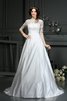 Ärmellos Bateau Anständiges Brautkleid mit Bordüre aus Satin - 1