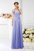Chiffon Drapiertes Anständiges Bodenlanges Brautjungfernkleid mit Empire Taille - 17