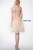 Robe demoiselle d'honneur facile plissage col en forme de cœur a-ligne manche nulle - 4