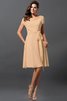 Robe demoiselle d'honneur courte de princesse avec zip en chiffon a-ligne - 11