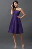 Robe demoiselle d'honneur courte naturel manche nulle a-ligne au niveau de genou - 24
