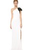 Chiffon Etui bodenlanges langes Brautkleid mit Perlen mit gekappten Ärmeln - 1