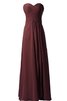 Abito da Damigella Cerniera Cuore A-Line A Terra in Chiffon con Piega - 15