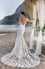Abito da Sposa Coda A Strascico Corto Cuore Fuori dalla spalla in Pizzo Tubino sexy - 2