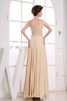 Reißverschluss Chiffon A-Linie bodenlanges langes Brautmutterkleid mit gekappten Ärmeln - 7