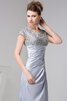 Robe de soirée discrete avec manche courte avec perle au niveau de cou longueur au ras du sol - 6