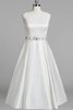 Abito da Sposa con Applique in pizzo con Perline in Raso Formale E Informale Senza Maniche - 1