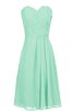 Robe demoiselle d'honneur naturel avec chiffon a-ligne col en forme de cœur - 1