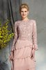 Chiffon Langärmeliges Anständiges Brautmutterkleid mit Rüschen mit Reißverschluss - 6