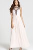 Robe demoiselle d'honneur luxueux long humble avec chiffon a-ligne - 1