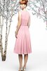 Robe demoiselle d'honneur avec manche épeules enveloppants asymétrique en chiffon - 2