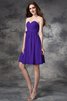 Ärmelloses Herz-Ausschnitt Normale Taille Chiffon Brautjungfernkleid mit Rüschen - 24