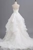 Abito da Sposa Senza Maniche radiosa Coda A Strascico Cappella Conotta mini Fuori dalla spalla - 4
