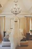 Robe de mariée romantique decoration en fleur de sirène de col bateau en tulle - 4