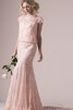 Juwel Ausschnitt rückenfreies sexy konservatives Brautkleid mit gekappten Ärmeln aus Spitze - 2
