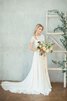 Plissiertes Chiffon romantisches glamouröses Modern Brautkleid mit gekappten Ärmeln - 1