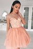 Chiffon Normale Taille Prinzessin Kurzes Abiballkleid mit Applike - 1