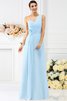 Robe demoiselle d'honneur longue plissé manche nulle avec fronce en chiffon - 18