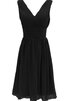 Robe demoiselle d'honneur bref plissage avec sans manches ruché v encolure - 8