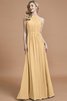 Robe demoiselle d'honneur naturel a-ligne manche nulle en chiffon de princesse - 17