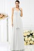 Robe demoiselle d'honneur plissage longue avec sans manches de dos nu en chiffon - 16