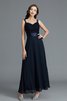 Ärmelloses Herz-Ausschnitt Normale Taille A-Linie Brautmutterkleid aus Chiffon - 3