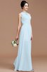 Robe demoiselle d'honneur naturel en chiffon avec zip de princesse au niveau de cou - 24