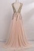 Robe de soirée longue naturel de princesse en tulle longueru au niveau de sol - 3
