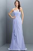 Ärmelloses Chiffon Sweep train Brautjungfernkleid mit Rücken Schnürung mit Plissierungen - 17