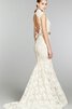 Robe de mariée naturel de sirène longueur au ras du sol de col haut trou de serrure - 6