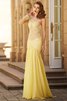 Abito da Ballo con Maniche Lunghe in Chiffon Monospalla Lunghi Tubino - 1