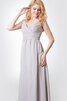 Robe demoiselle d'honneur noeud col élisabéthain avec chiffon a-ligne avec sans manches - 4