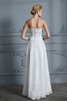 Robe de mariée avec bouton charmant a-ligne col en forme de cœur moderne - 2